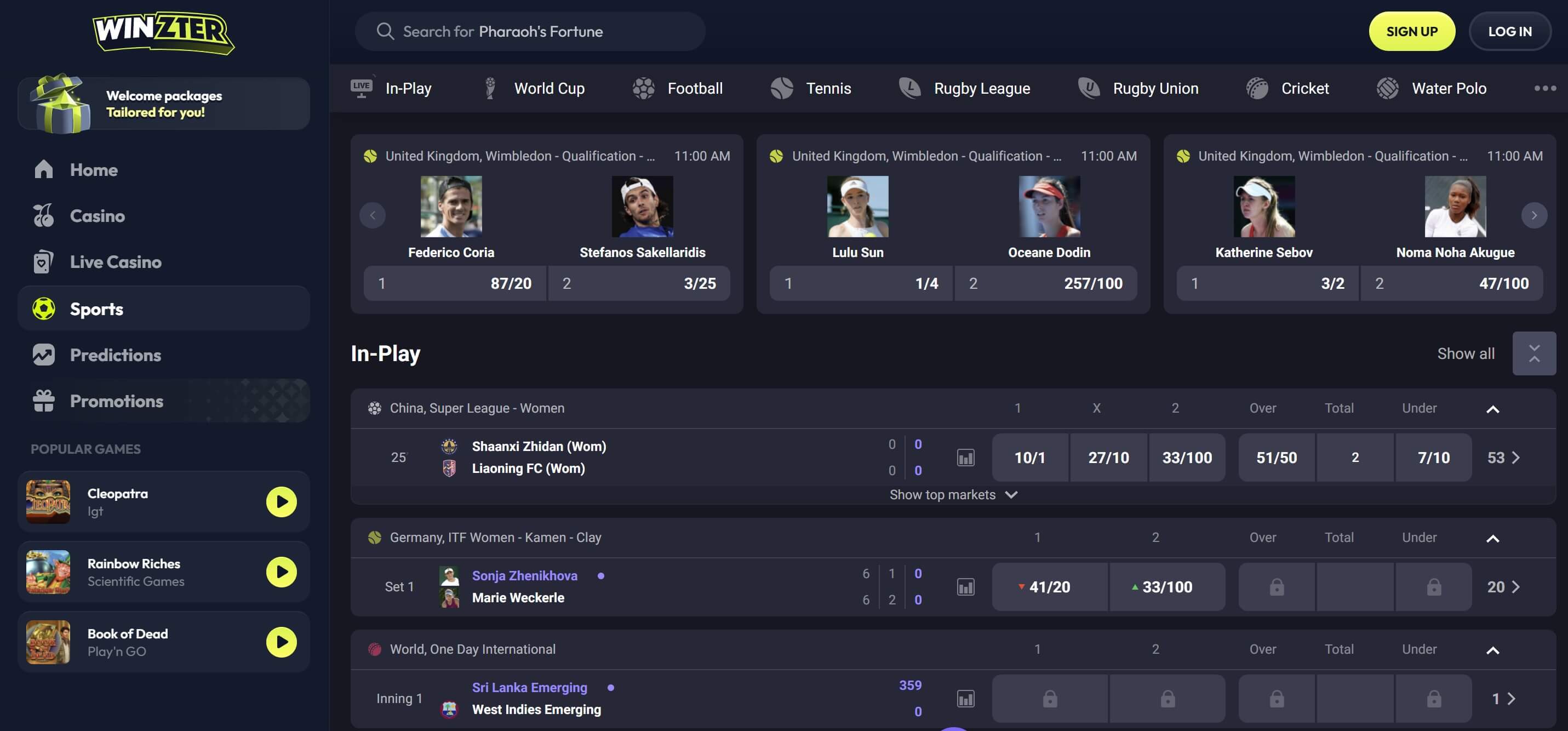 winzter sports betting lobby australia