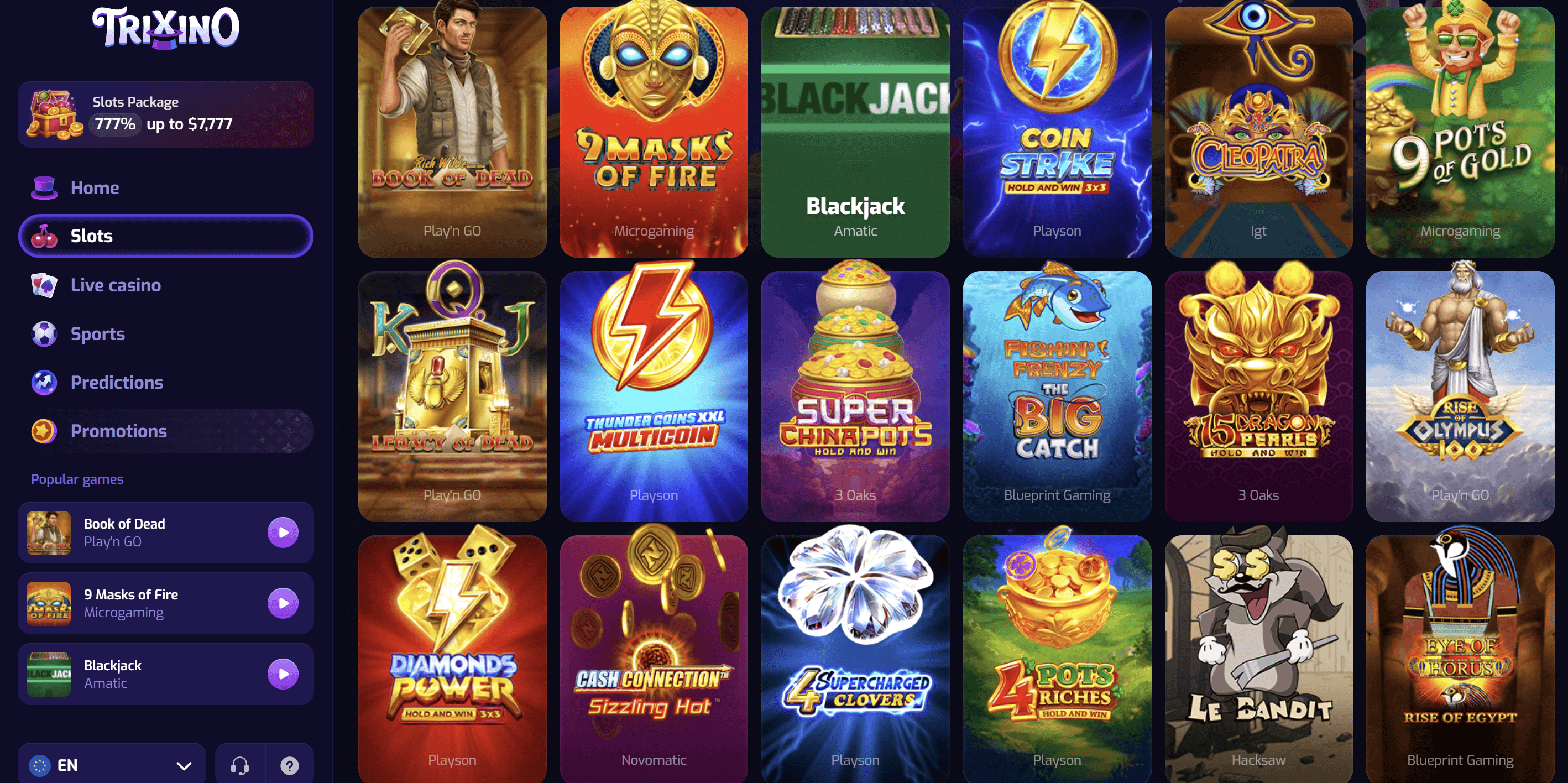trixino casino pokies