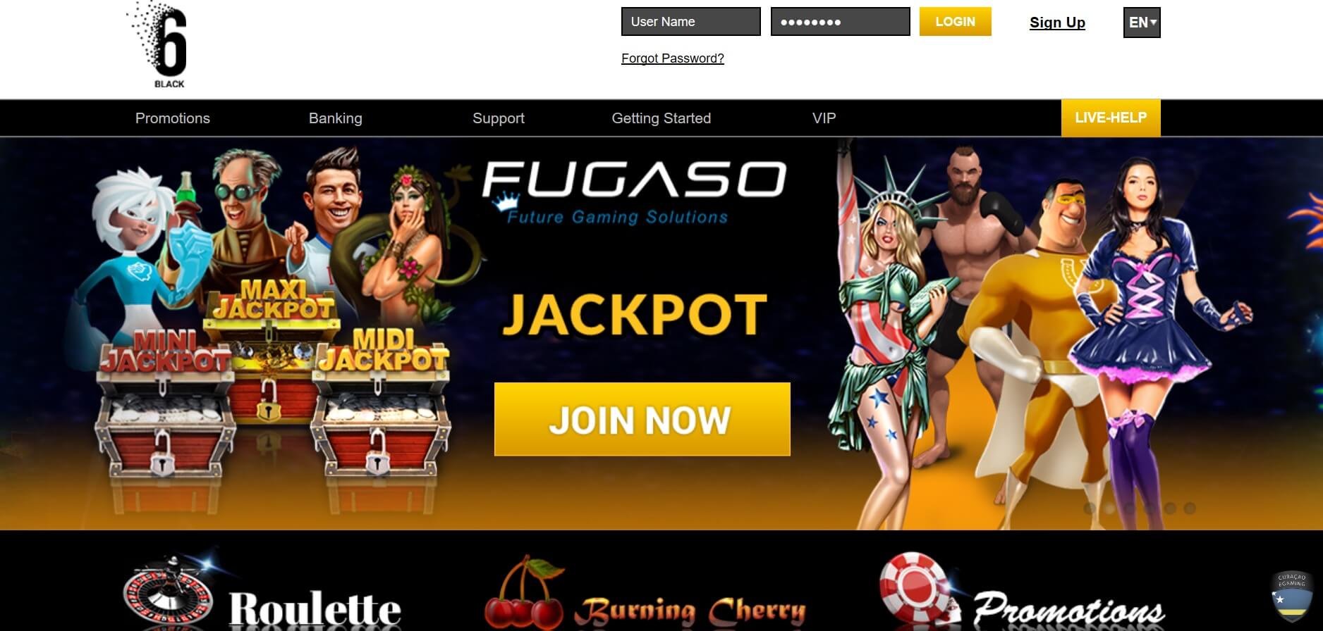 6 black casino review