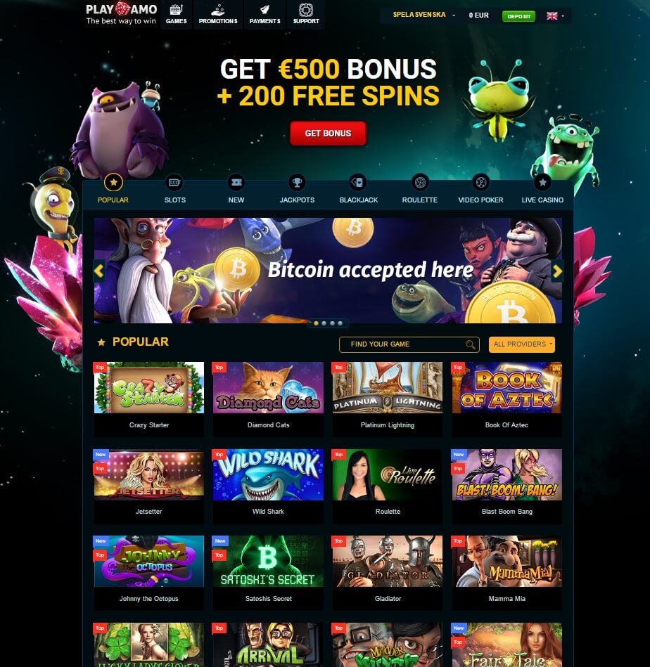 playamo casino games and online pokies